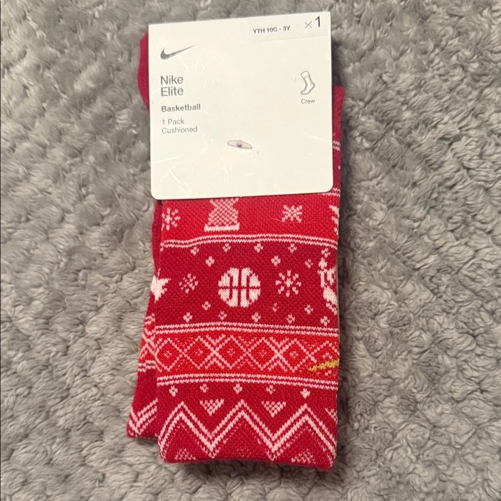 Nike Elite Christmas Basketball Crew Socks 10C-3Y (XS) Kids- 1 Pair